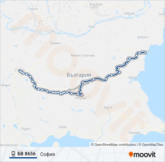 БВ 8656 Train Line Map