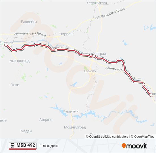 МБВ 492 Train Line Map