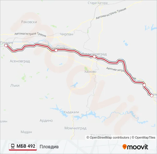 МБВ 492 Train Line Map