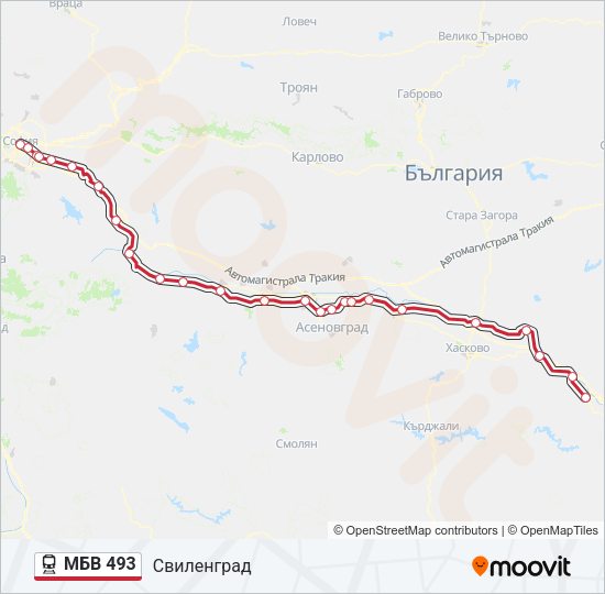 МБВ 493 Train Line Map