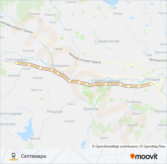 КПВ 10232 Train Line Map