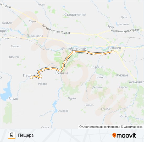 КПВ 18204 Train Line Map