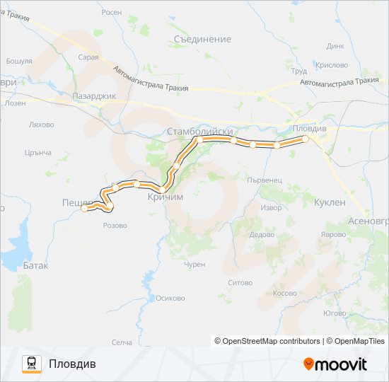 КПВ 18205 Train Line Map