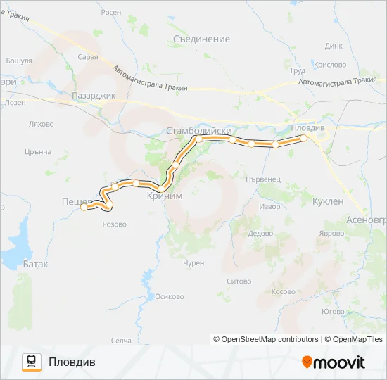КПВ 18205 Train Line Map