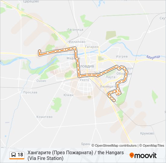 Автобус 18: карта маршрута