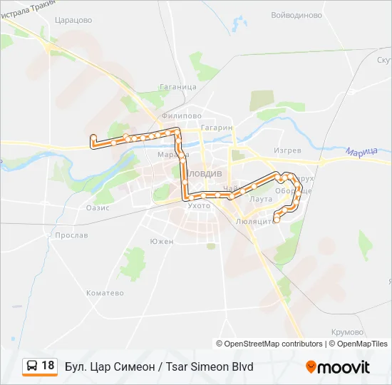 18 Bus Line Map