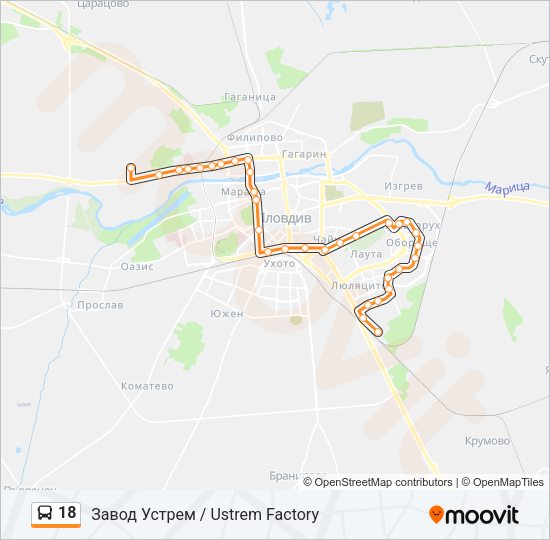 Автобус 18: карта маршрута