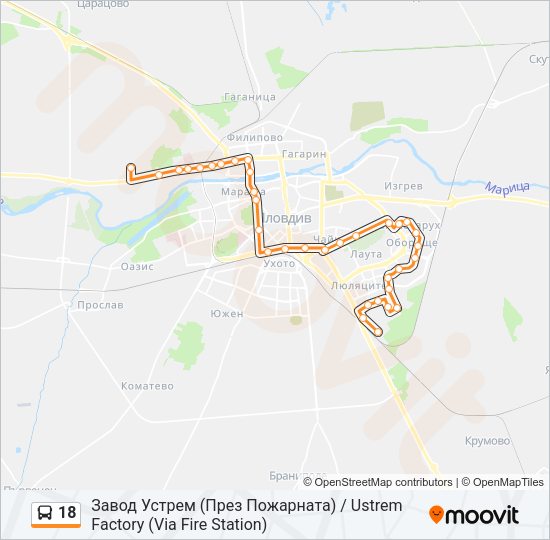 Автобус 18: карта маршрута