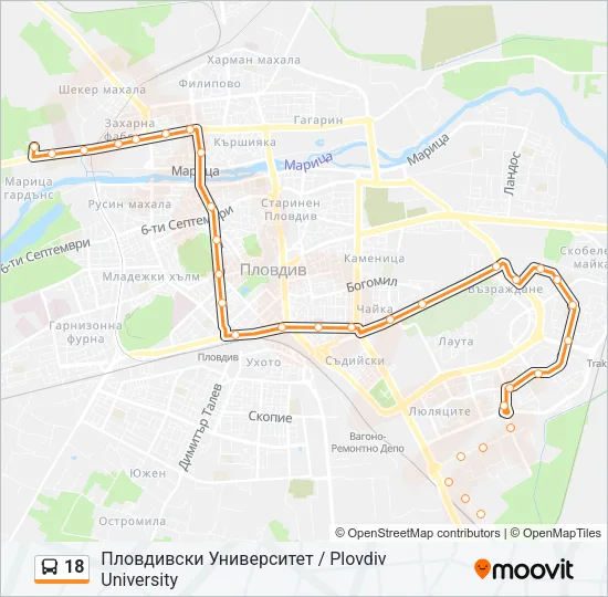 18 Bus Line Map