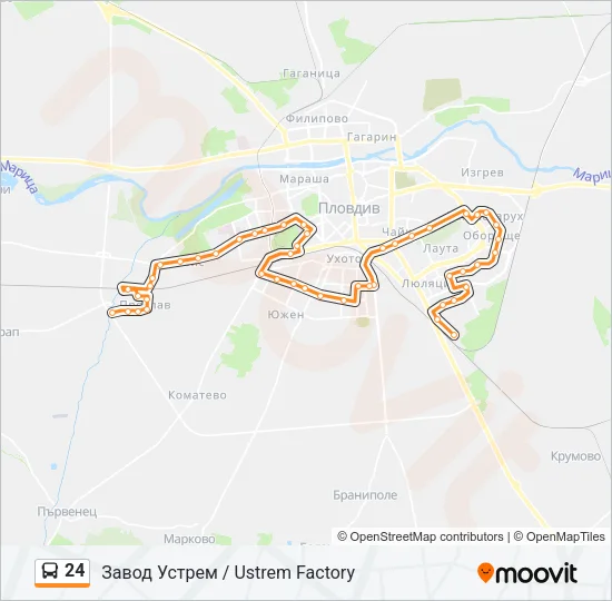 Автобус 24: карта маршрута
