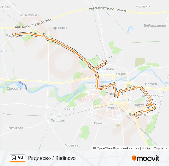 93 Bus Line Map
