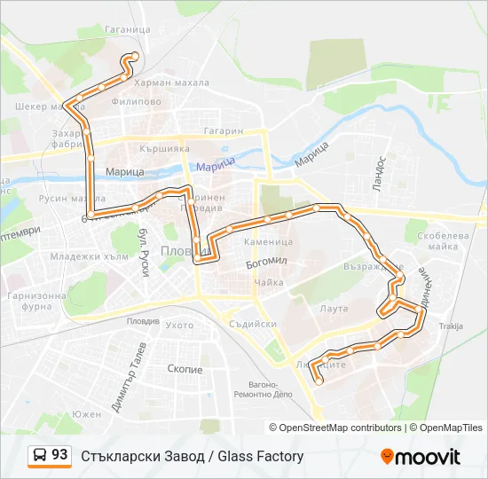 93 Bus Line Map