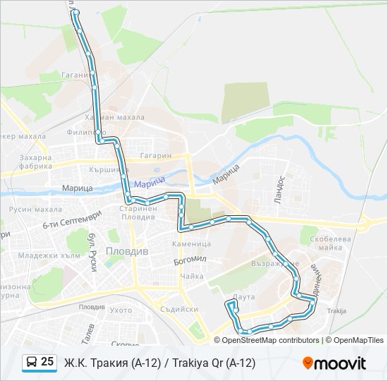 25 bus Line Map