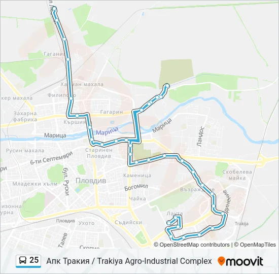 25 Bus Line Map