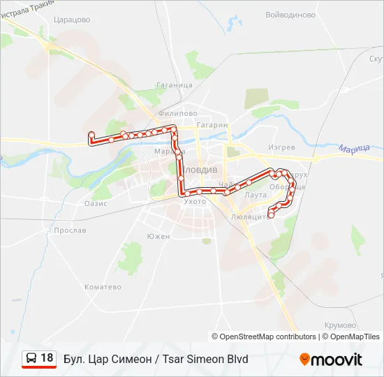 18 Bus Line Map