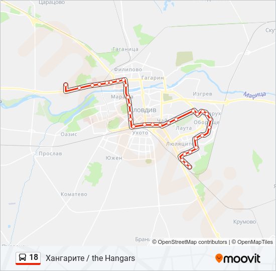 18 bus Line Map