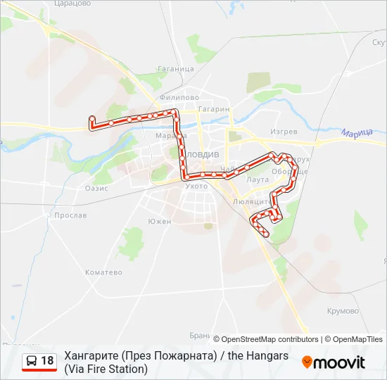 Автобус 18: карта маршрута