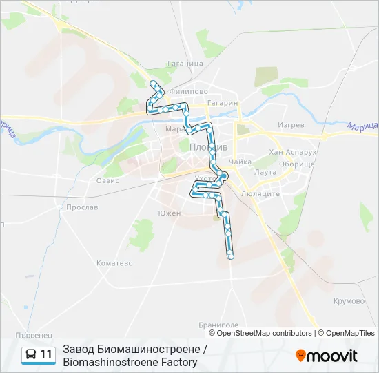 11 Bus Line Map