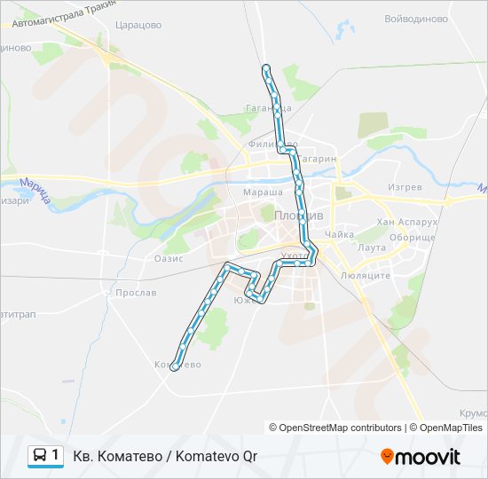1 Bus Line Map