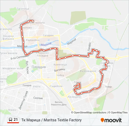 21 Bus Line Map