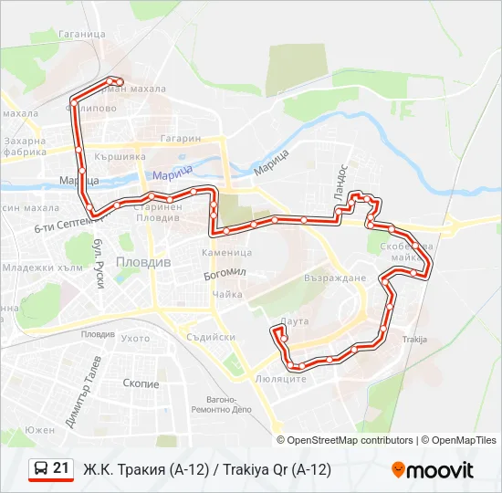 21 Bus Line Map