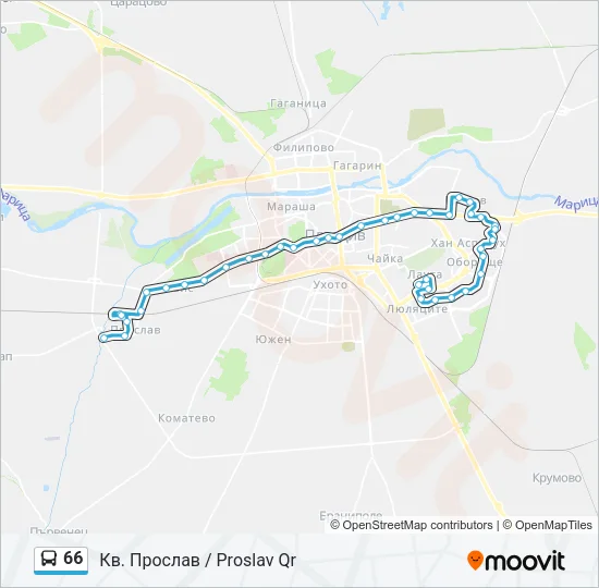 Автобус 66: карта маршрута