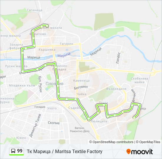 99 bus Line Map