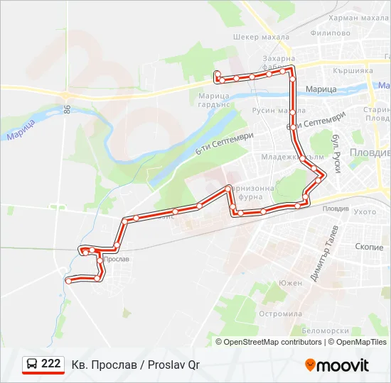 222 Bus Line Map