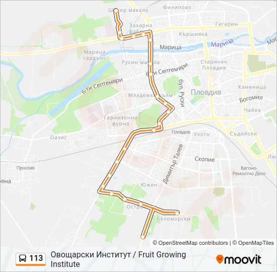 Автобус 113: карта маршрута