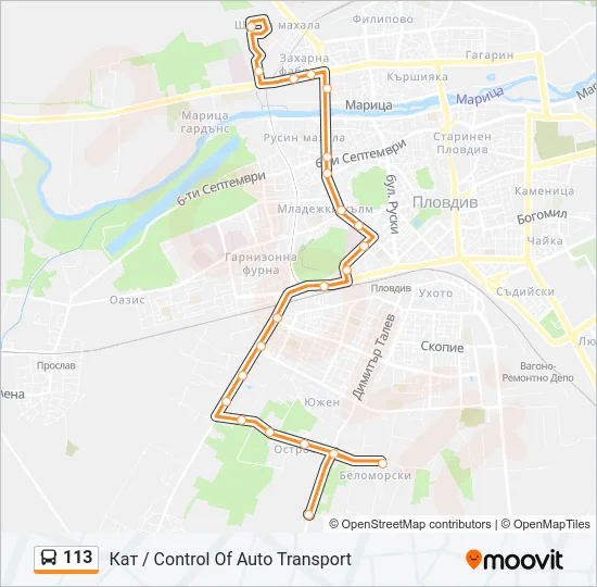 113 Bus Line Map
