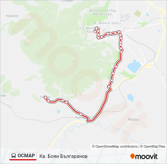 ОСМАР Bus Line Map