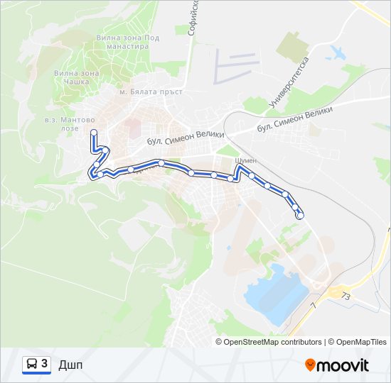 3 автобус Карта на Линията