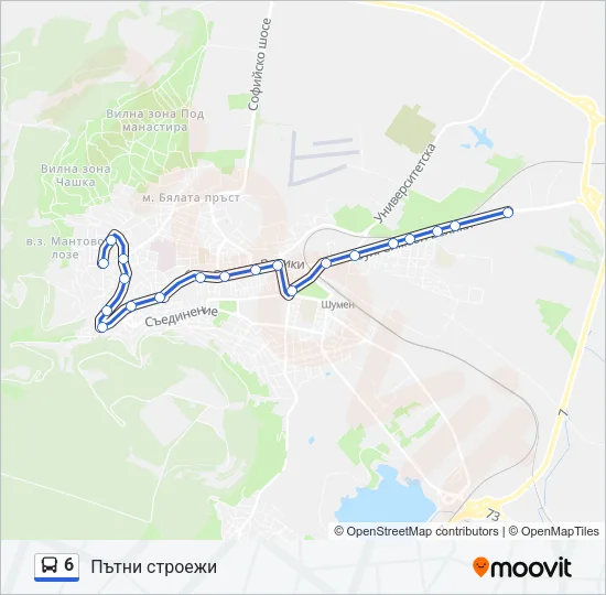 Автобус 6: карта маршрута