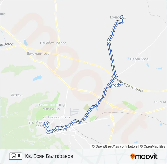 8 Bus Line Map