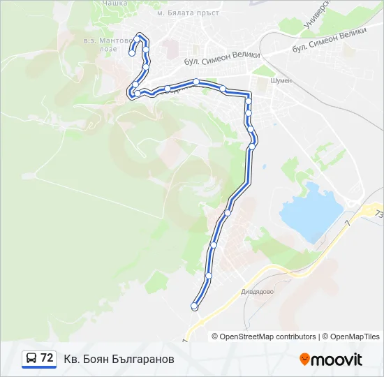 72 Bus Line Map
