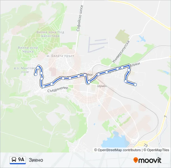 9А Bus Line Map