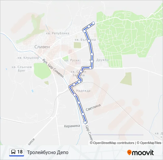 Автобус 18: карта маршрута