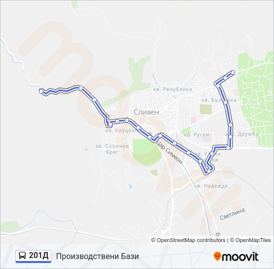 201Д Bus Line Map