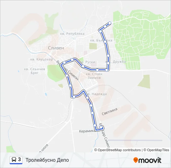 3 автобус Карта на Линията