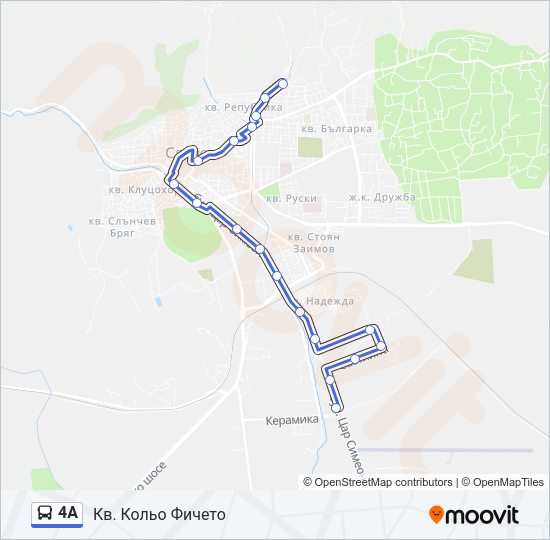 Автобус 4А: карта маршрута