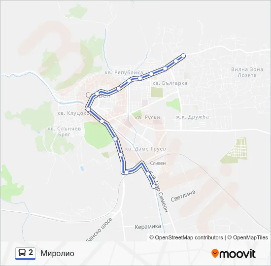 2 Bus Line Map