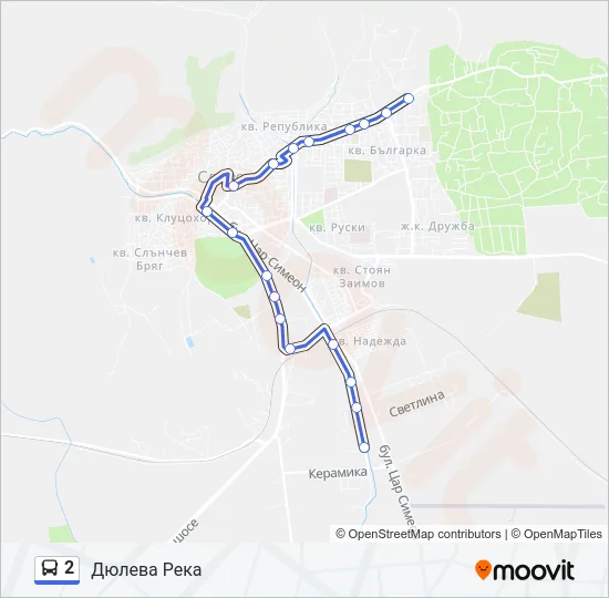 2 Bus Line Map