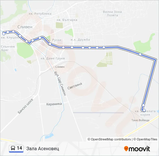 14 Bus Line Map