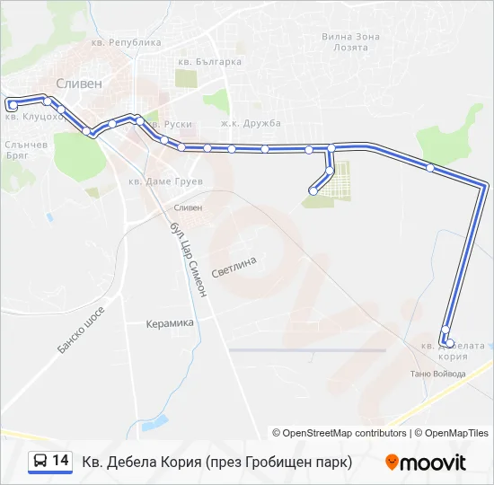 14 Bus Line Map
