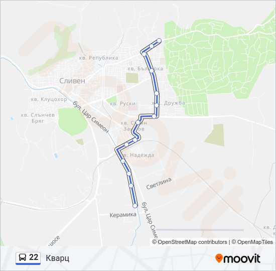 Автобус 22: карта маршрута