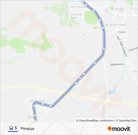 5 Bus Line Map