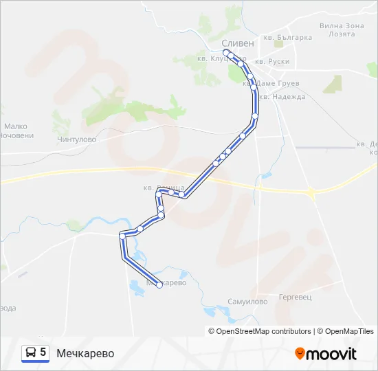 5 Bus Line Map