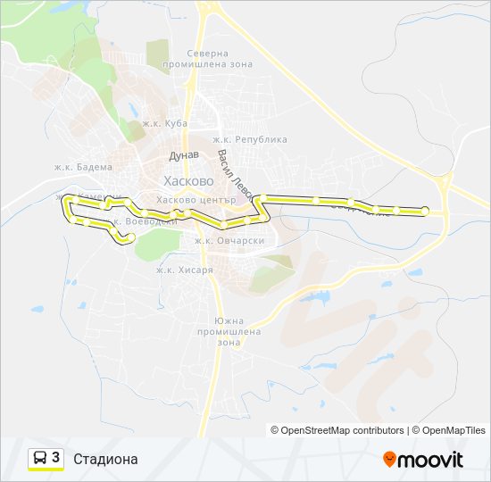 3 автобус Карта на Линията