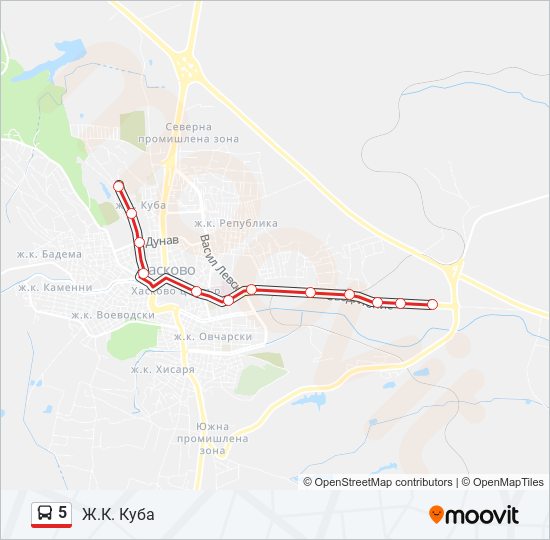 Автобус 5: карта маршрута