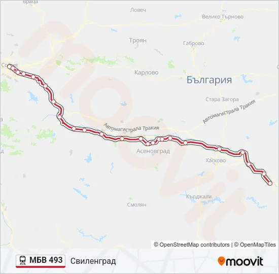 МБВ 493 Train Line Map